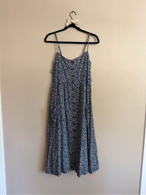 Caslon Blue Floral Button-Down Midi Sundress